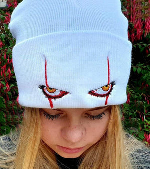 Stephen King Pennywise Scary Eyes Unisex Knitted Hat Halloween Cosply Cap
