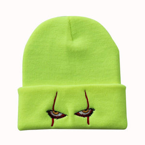 Stephen King Pennywise Scary Eyes Unisex Knitted Hat Halloween Cosply Cap