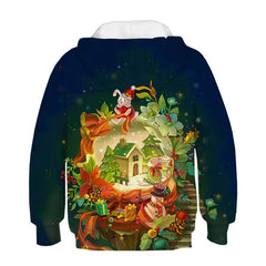 Christmas Casual Hoodie Sweatshirt Sweater Unisex Hoodie Coat for Kids