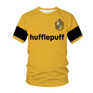 Harry Potter Gryffindor Hufflepuff Ravenclaw Slytherin 3D Printed T Shirts Casual Short Sleeve T-shirt Tee Tops