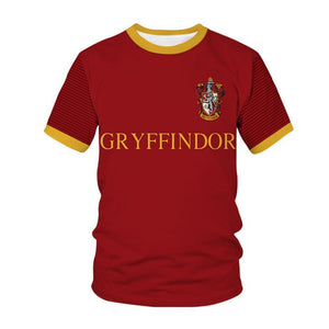 Harry Potter Gryffindor Hufflepuff Ravenclaw Slytherin 3D Printed T Shirts Casual Short Sleeve T-shirt Tee Tops