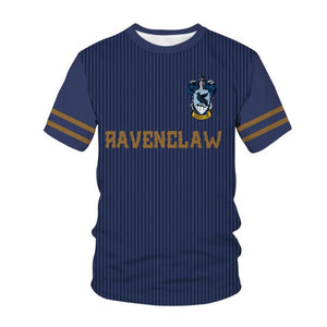 Harry Potter Gryffindor Hufflepuff Ravenclaw Slytherin 3D Printed T Shirts Casual Short Sleeve T-shirt Tee Tops