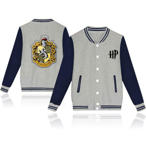 Harry Potter Hufflepuff Baseball Jacket Casual Sweater Coat