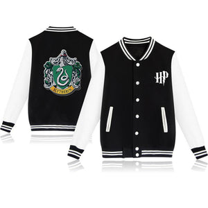 Harry Potter Slytherin Baseball Jacket Casual Sweater Coat