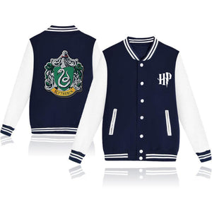 Harry Potter Slytherin Baseball Jacket Casual Sweater Coat