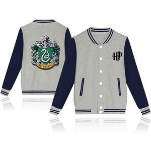 Harry Potter Slytherin Baseball Jacket Casual Sweater Coat