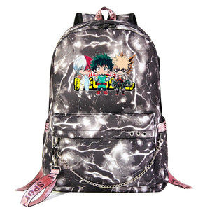 My Hero Academia Deku Shoolbag Backpack USB Charging Students Notebook Bag for Kids Gifts
