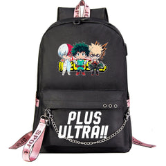 My Hero Academia Deku #1 Shoolbag Backpack USB Charging Students Notebook Bag for Kids Gifts
