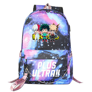 My Hero Academia Deku #1 Shoolbag Backpack USB Charging Students Notebook Bag for Kids Gifts