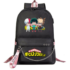 My Hero Academia Deku #2 Shoolbag Backpack USB Charging Students Notebook Bag for Kids Gifts