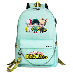 My Hero Academia Deku #2 Shoolbag Backpack USB Charging Students Notebook Bag for Kids Gifts
