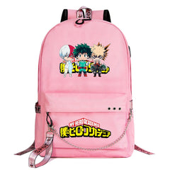 My Hero Academia Deku #2 Shoolbag Backpack USB Charging Students Notebook Bag for Kids Gifts