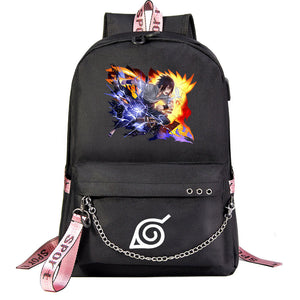 Naruto Shoolbag Backpack USB Charging Students Notebook Bag for Kids Gifts