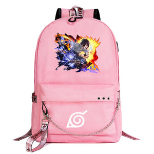 Naruto Shoolbag Backpack USB Charging Students Notebook Bag for Kids Gifts