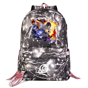 Naruto Shoolbag Backpack USB Charging Students Notebook Bag for Kids Gifts