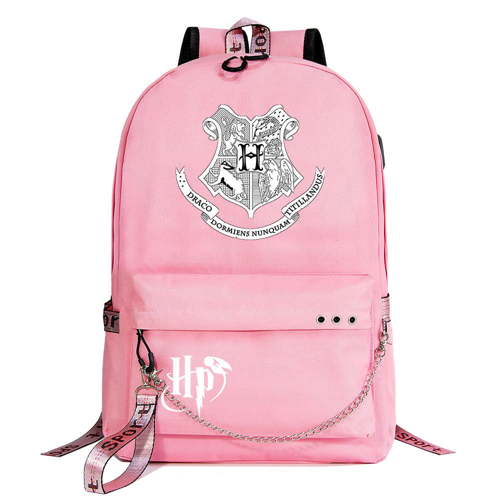 Harry Potter Hogwarts Magic School Shoolbag Backpack USB Charging Students Notebook Bag for Kids Gifts