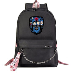 Stranger Things Cartoon Shoolbag Backpack USB Charging Students Notebook Bag for Kids Gifts
