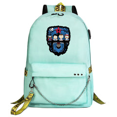 Stranger Things Cartoon Shoolbag Backpack USB Charging Students Notebook Bag for Kids Gifts