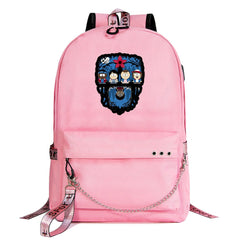 Stranger Things Cartoon Shoolbag Backpack USB Charging Students Notebook Bag for Kids Gifts