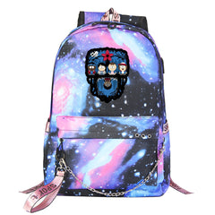 Stranger Things Cartoon Shoolbag Backpack USB Charging Students Notebook Bag for Kids Gifts
