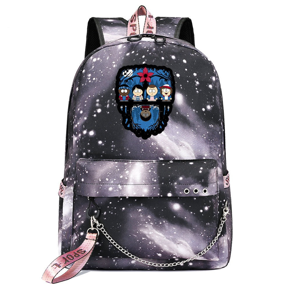 Stranger Things Cartoon Shoolbag Backpack USB Charging Students Notebook Bag for Kids Gifts