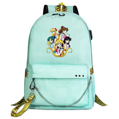 Sailor Moon Shoolbag Backpack USB Charging Students Notebook Bag for Kids Gifts