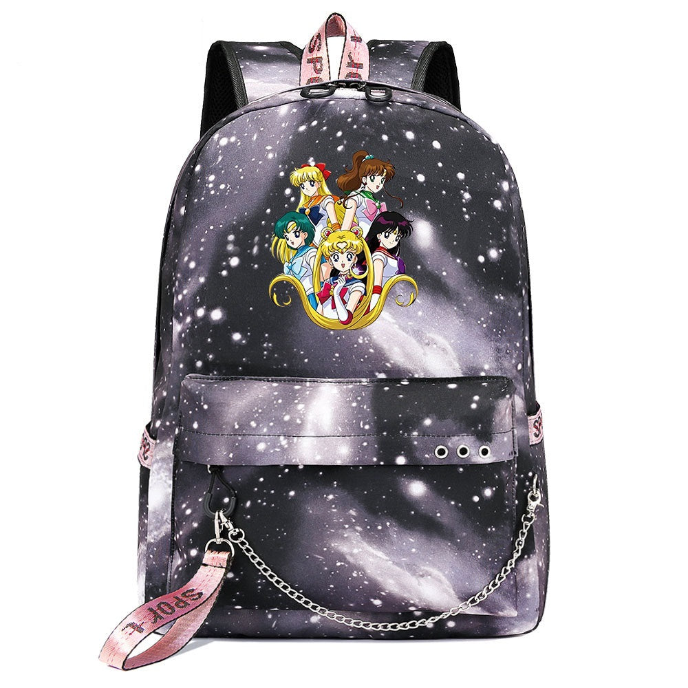 Sailor Moon Shoolbag Backpack USB Charging Students Notebook Bag for Kids Gifts