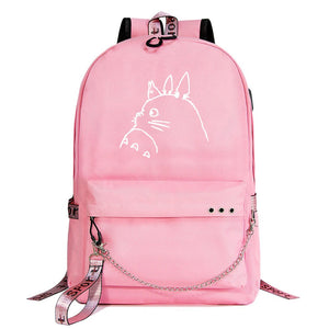 Tonari no Totoro Shool Bag Backpack USB Charging Students Notebook Bag for Kids Gifts