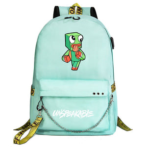Unspeakable Gaming Shool Bag Backpack USB Charging Students Notebook Bag for Kids Gifts