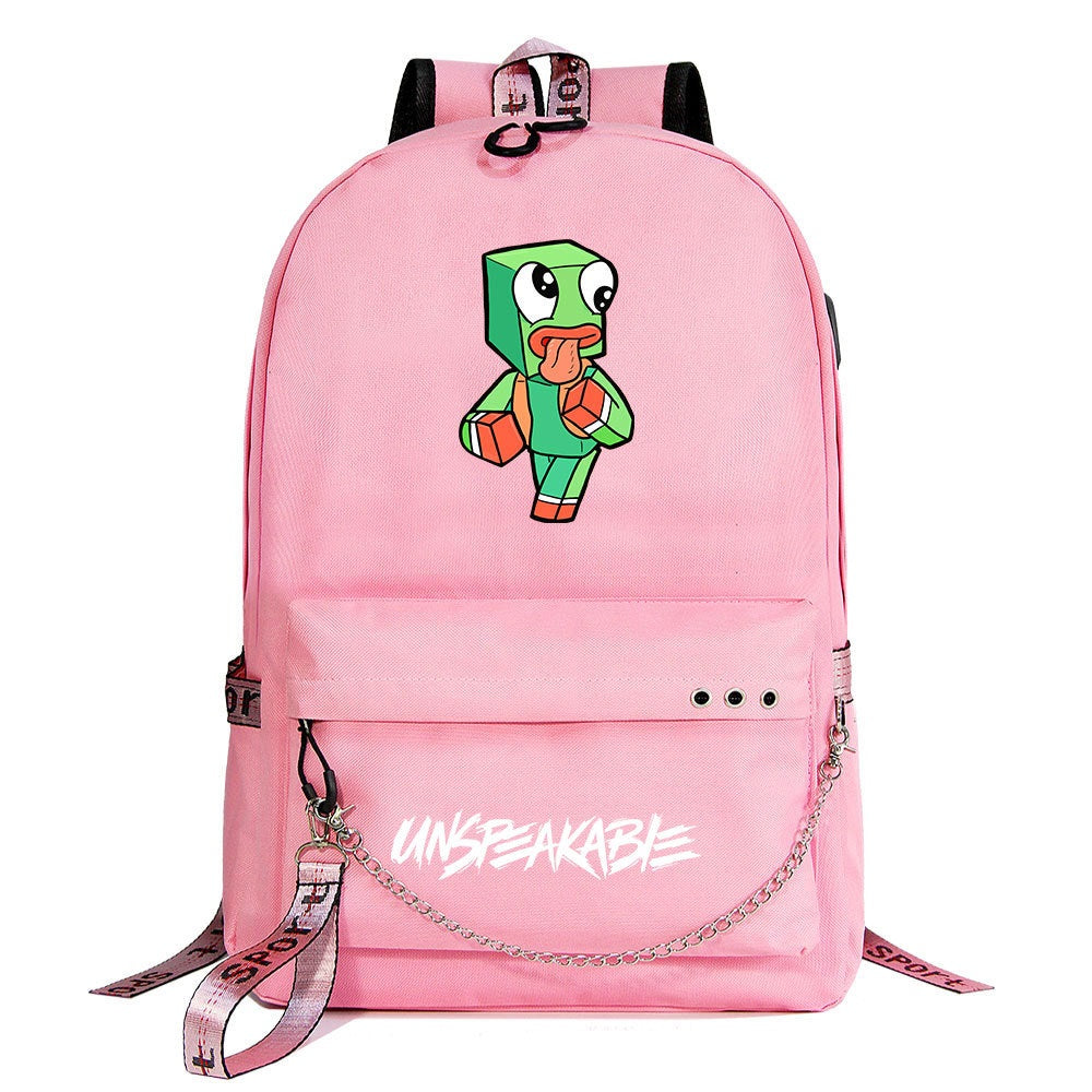 Unspeakable Gaming Shool Bag Backpack USB Charging Students Notebook Bag for Kids Gifts