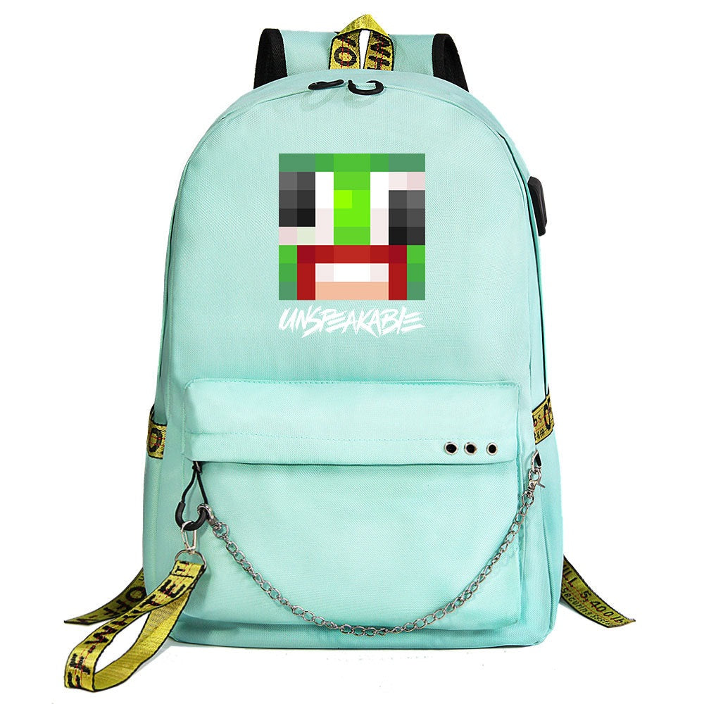 Unspeakable Gaming Frog Shool Bag Backpack USB Charging Students Notebook Bag for Kids Gifts