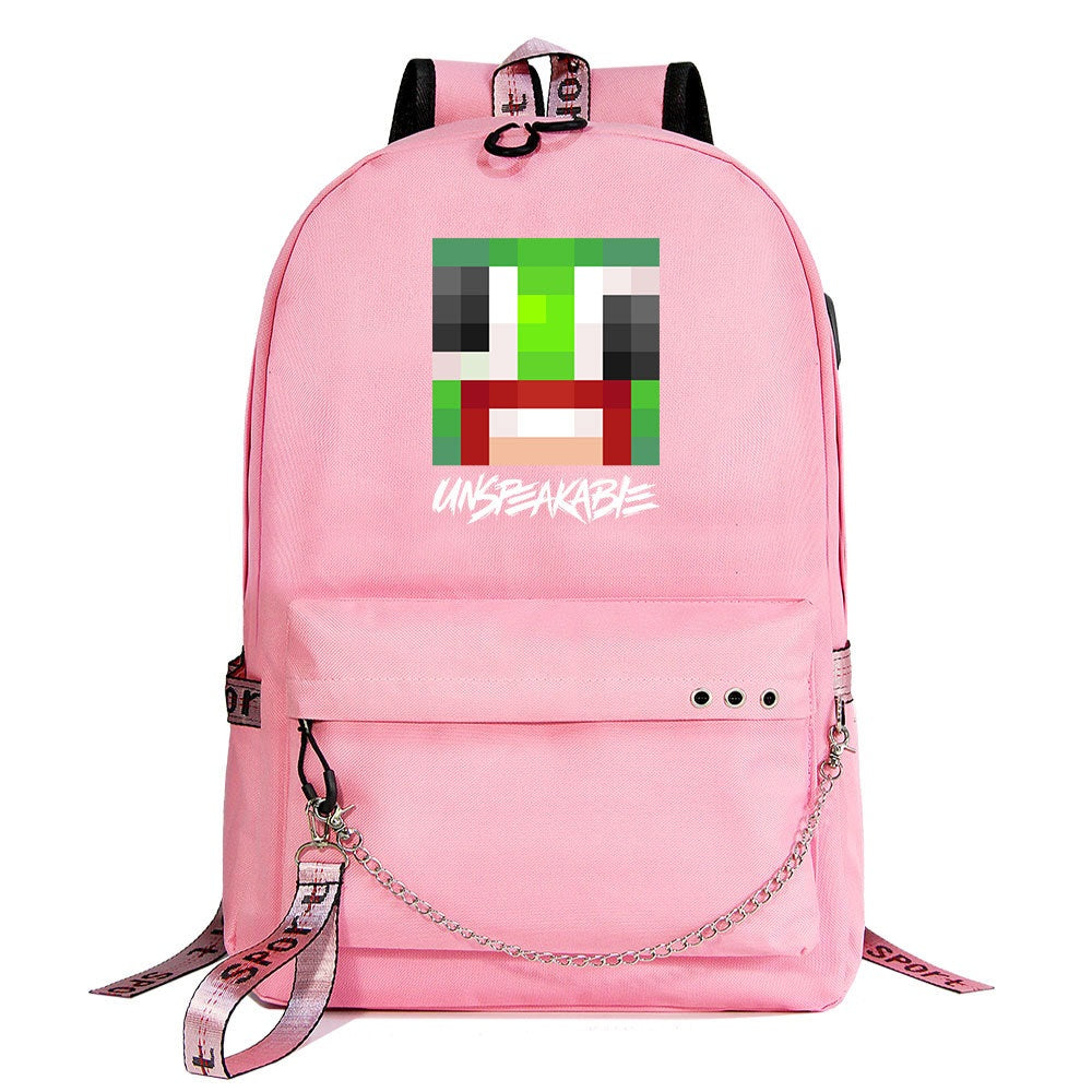 Unspeakable Gaming Frog Shool Bag Backpack USB Charging Students Notebook Bag for Kids Gifts