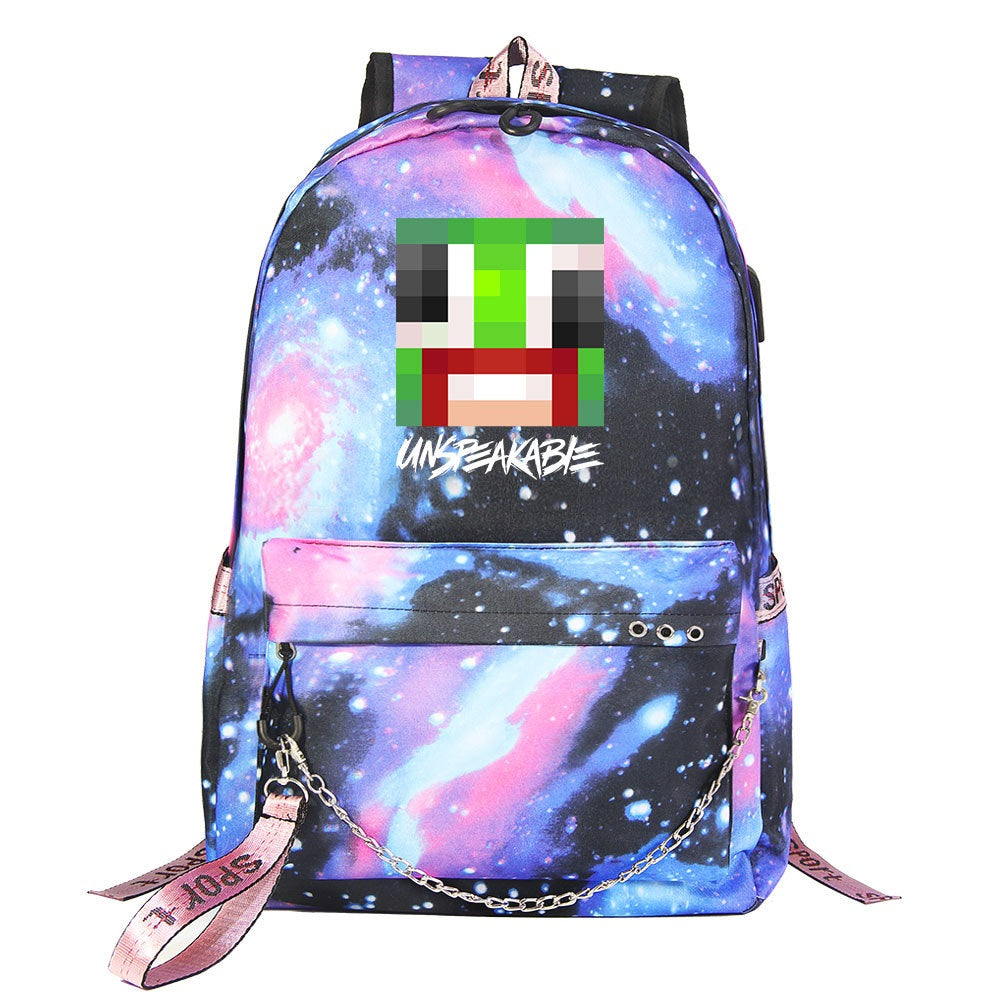 Unspeakable Gaming Frog Shool Bag Backpack USB Charging Students Notebook Bag for Kids Gifts