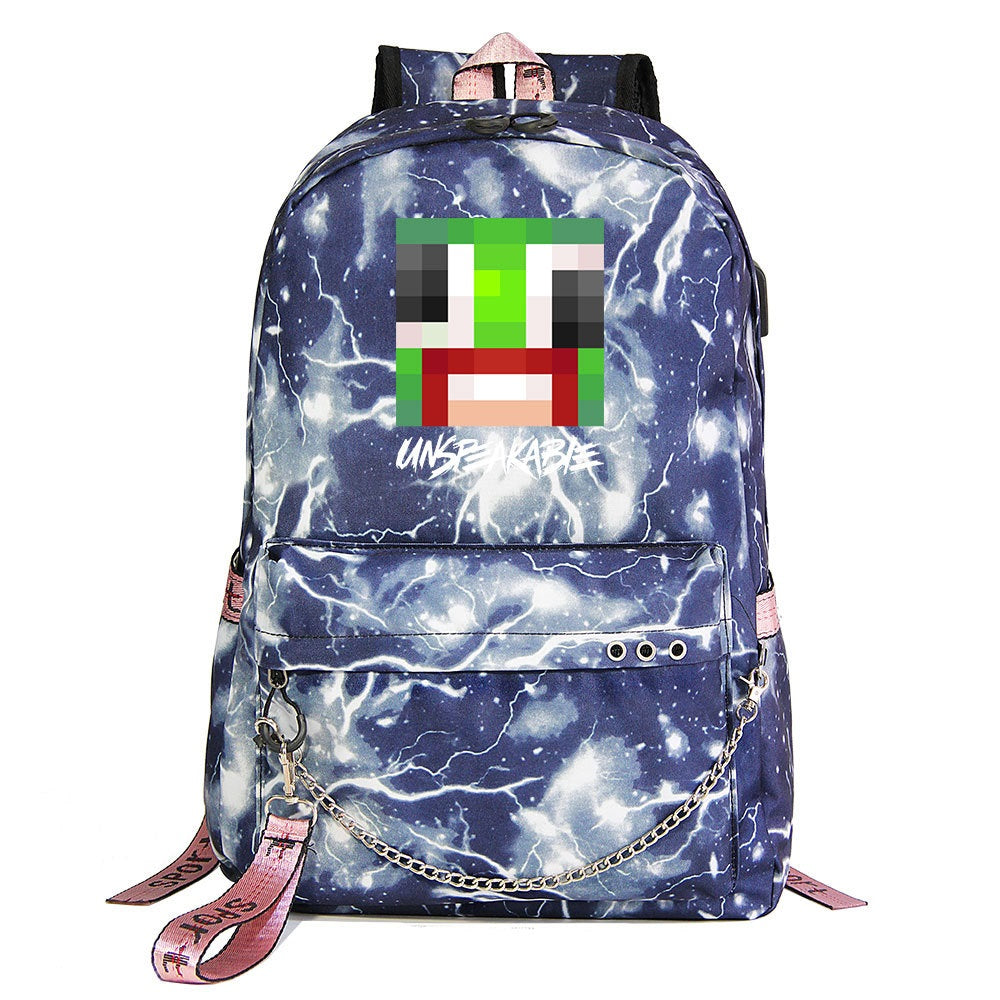 Unspeakable Gaming Frog Shool Bag Backpack USB Charging Students Notebook Bag for Kids Gifts