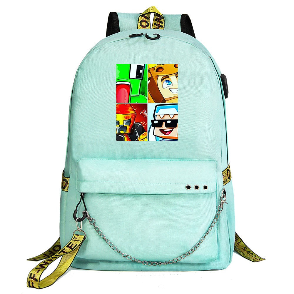 Unspeakable Gaming Frog #1 Shool Bag Backpack USB Charging Students Notebook Bag for Kids Gifts