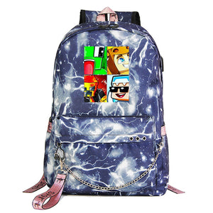Unspeakable Gaming Frog #1 Shool Bag Backpack USB Charging Students Notebook Bag for Kids Gifts
