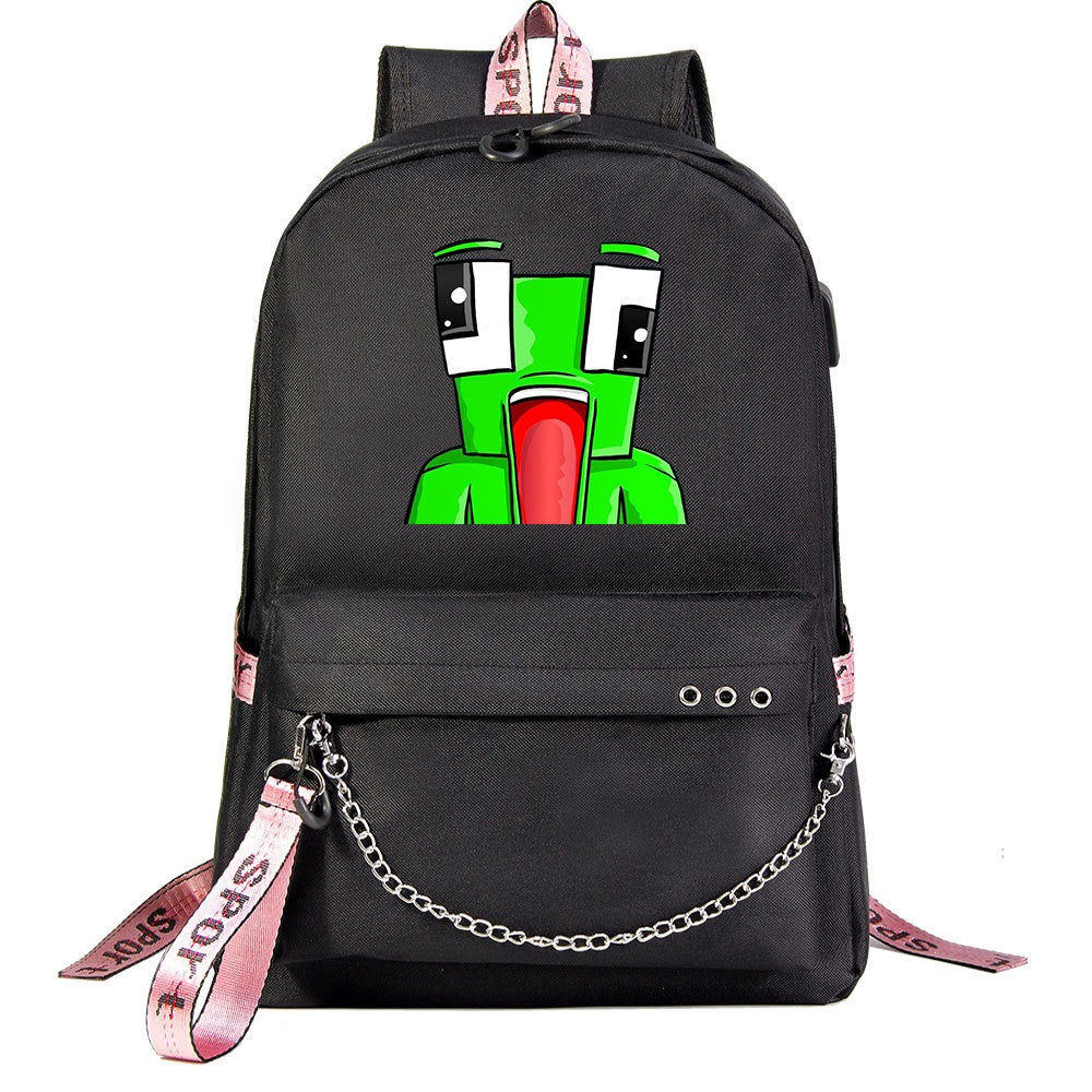 Unspeakable Gaming Frog #2 Shool Bag Backpack USB Charging Students Notebook Bag for Kids Gifts