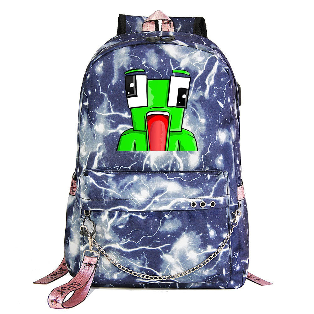 Unspeakable Gaming Frog #2 Shool Bag Backpack USB Charging Students Notebook Bag for Kids Gifts