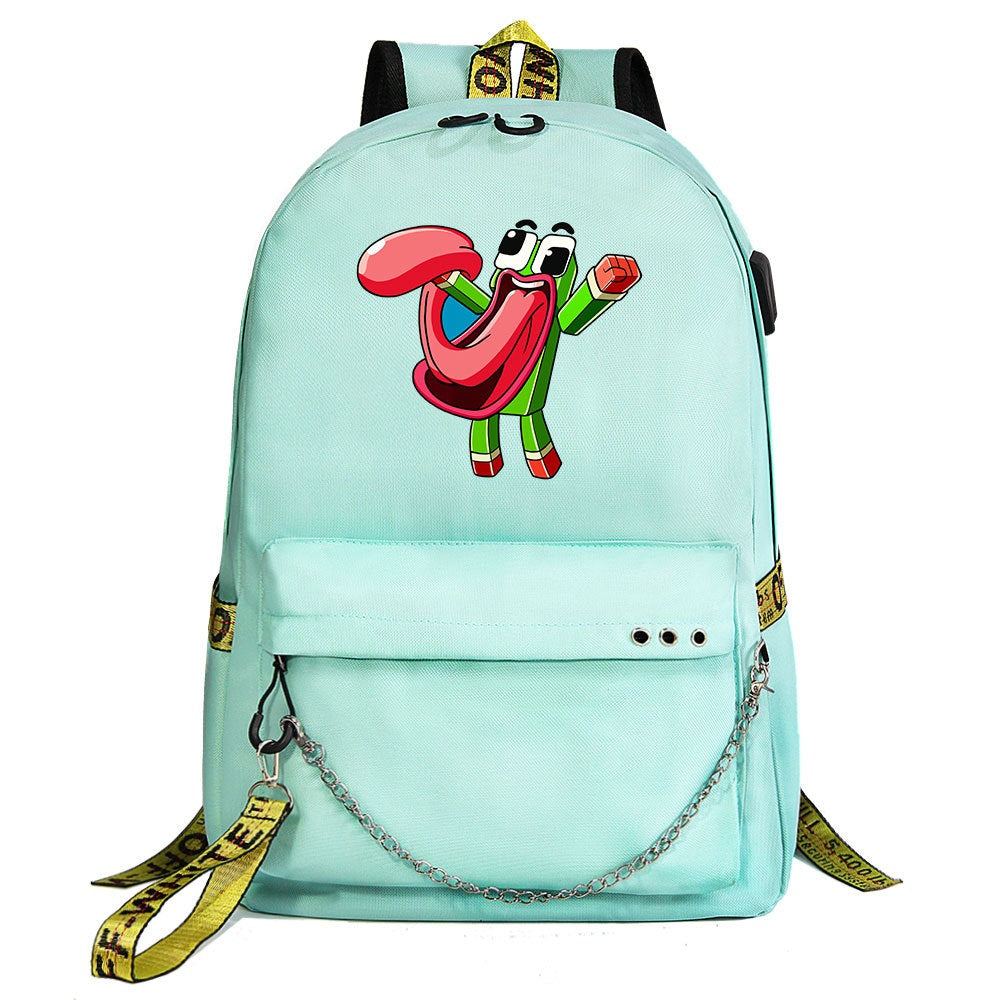 Unspeakable Gaming Frog #3 Shool Bag Backpack USB Charging Students Notebook Bag for Kids Gifts
