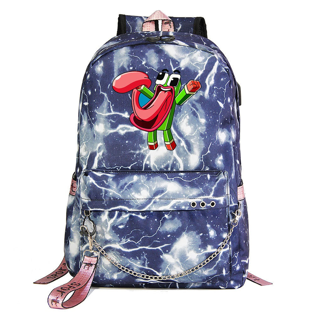 Unspeakable Gaming Frog #3 Shool Bag Backpack USB Charging Students Notebook Bag for Kids Gifts