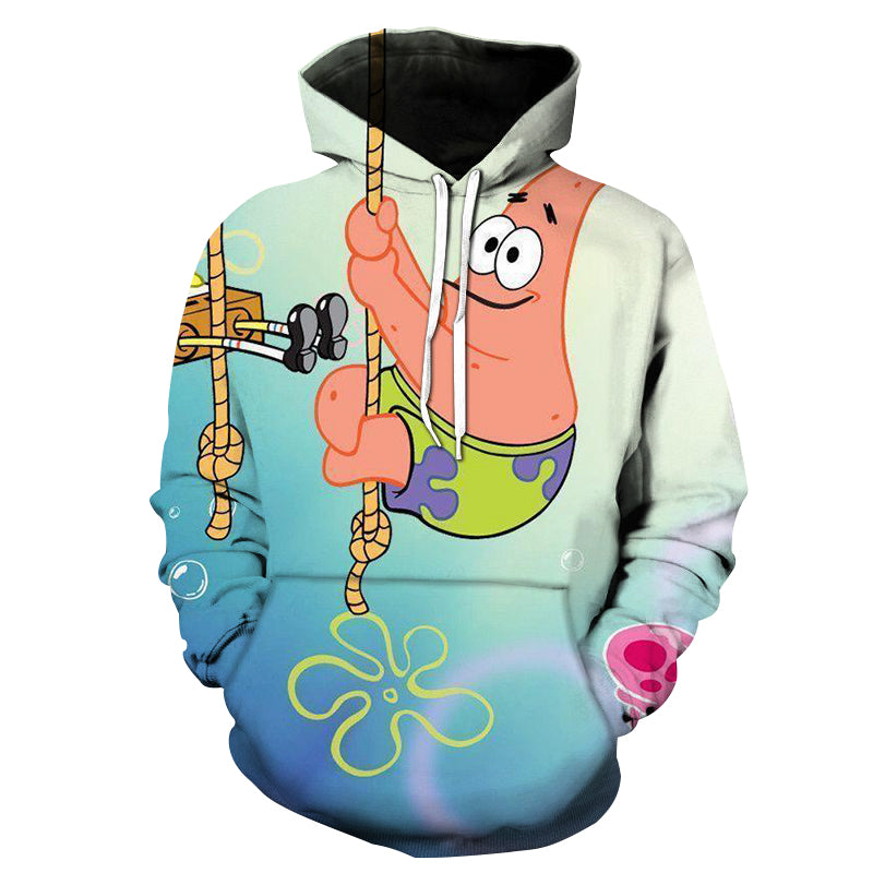 Square Pants Sponge Bob  Cosplay Sweater Hoodie Sweatshirt Coat  For Kids Adults