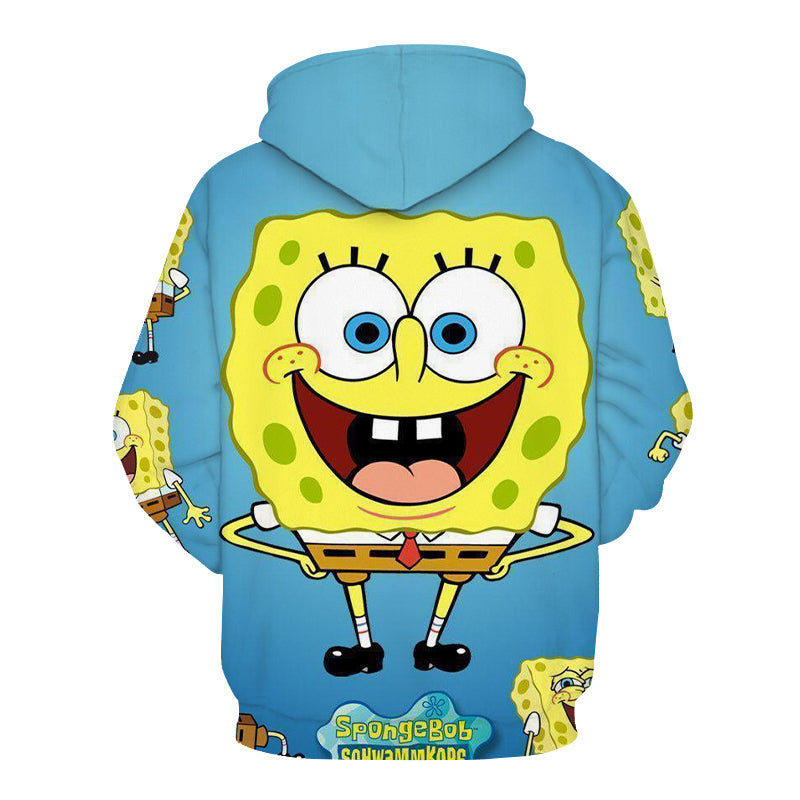Square Pants Sponge Bob  Cosplay Sweater Hoodie Sweatshirt Coat  For Kids Adults