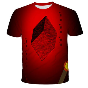 Minecraft 3D Printed T-shirts Short Sleeve Shirts for Adults Kids