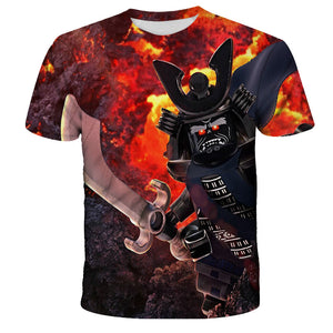 Lego Ninjago 3D Printed T-shirts Short Sleeve Shirts for Adults Kids