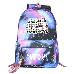 Stranger Things Season 4 Shoolbag Backpack USB Charging Students Notebook Bag for Kids Gifts