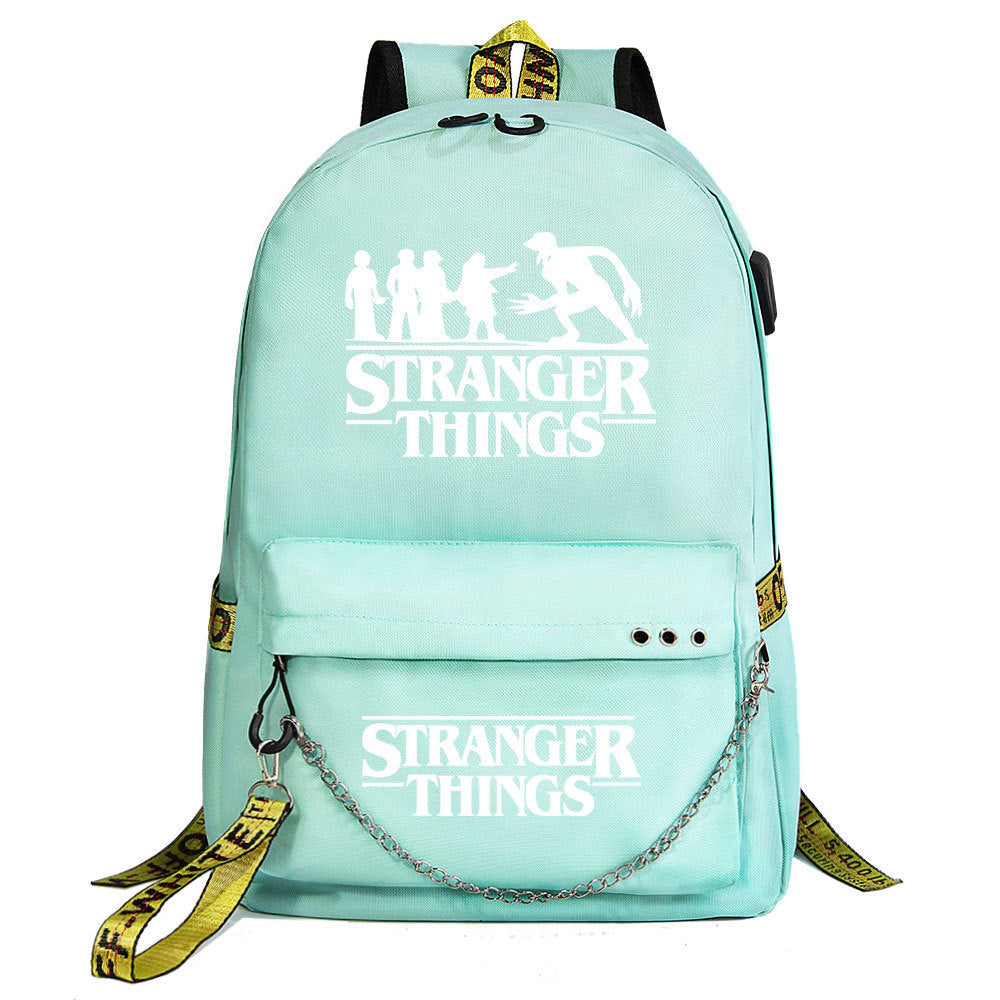 Stranger Things Season 4 Shoolbag Backpack USB Charging Students Notebook Bag for Kids Gifts