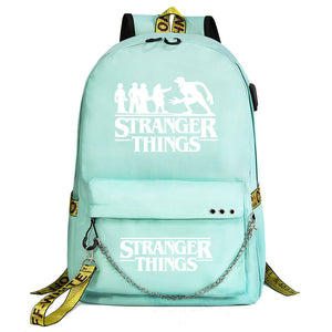 Stranger Things Season 4 Shoolbag Backpack USB Charging Students Notebook Bag for Kids Gifts