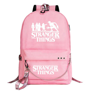 Stranger Things Season 4 Shoolbag Backpack USB Charging Students Notebook Bag for Kids Gifts
