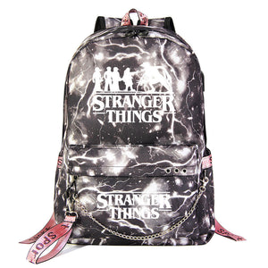 Stranger Things Season 4 Shoolbag Backpack USB Charging Students Notebook Bag for Kids Gifts