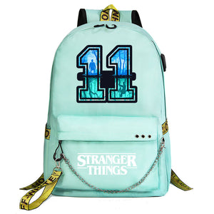 Stranger Things Season 4 Shoolbag Backpack USB Charging Students Notebook Bag for Kids Gifts
